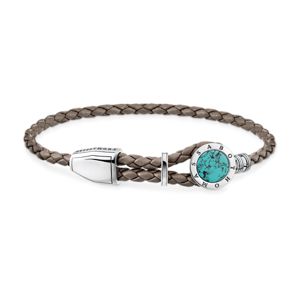 Thomas Sabo Leather strap disc turquoise armband A1864-878-17-L25V main product photo