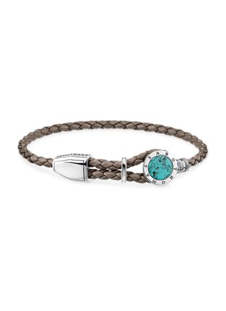 Thomas Sabo Leather strap disc turquoise armband A1864-878-17-L25V