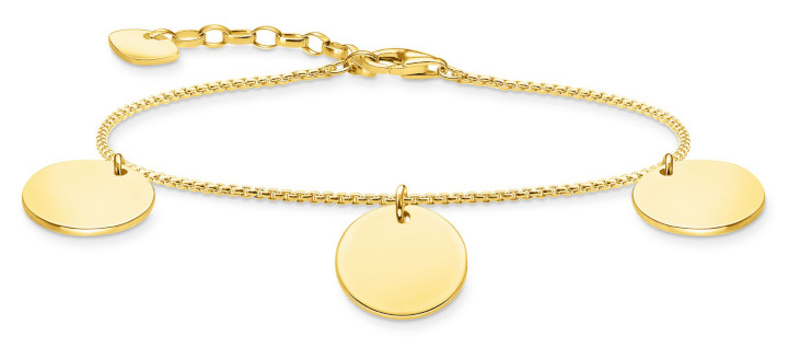 Thomas Sabo with three discs gulfärgad armband A1961-413-39-L19V