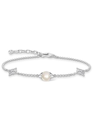 Thomas Sabo pearl with stars silver armband A1978-167-14-L19V 