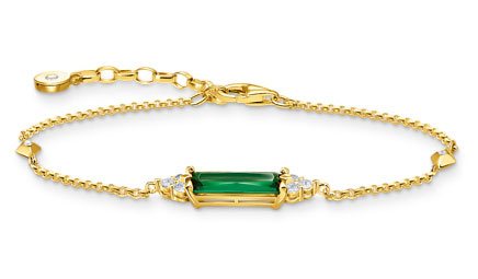 Thomas Sabo armband green stone gold A2018-971-6-L19V