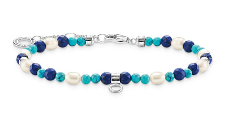 Thomas Sabo with blue stones and pearls armband A2064-775-7-L19V