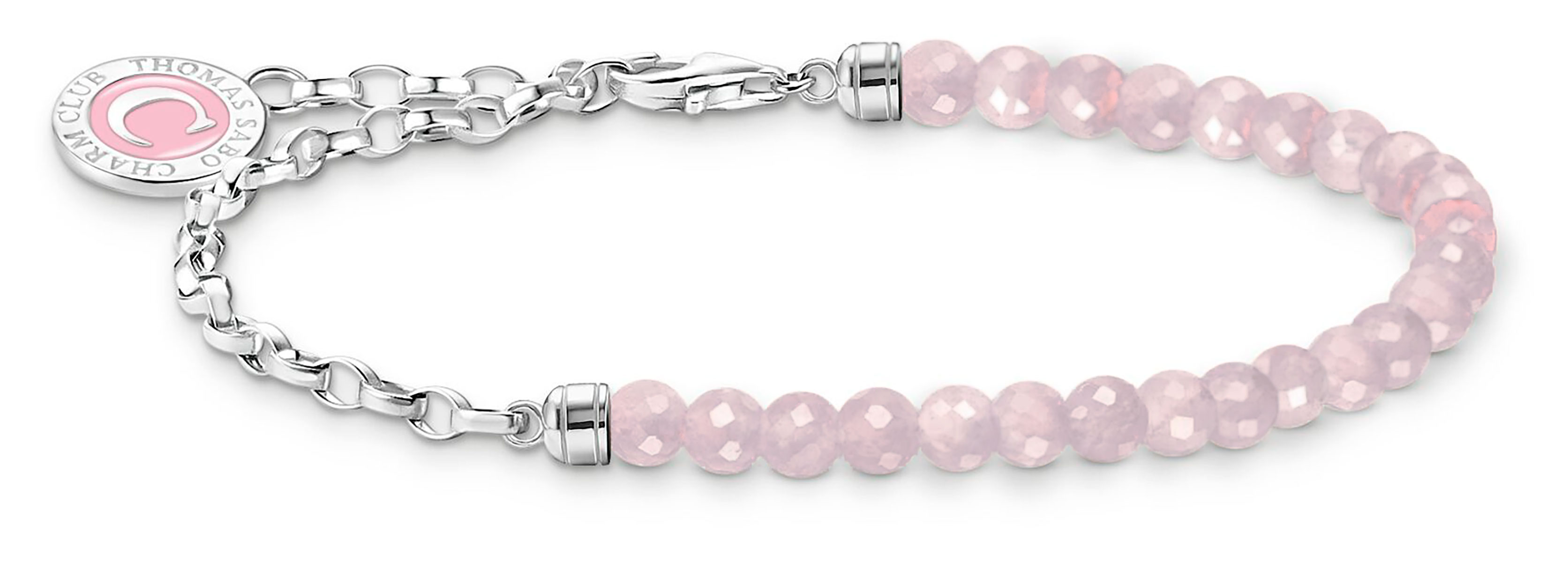 Thomas Sabo Charm Club Charmista rose quartz silver armband A2130-067-9-L19v