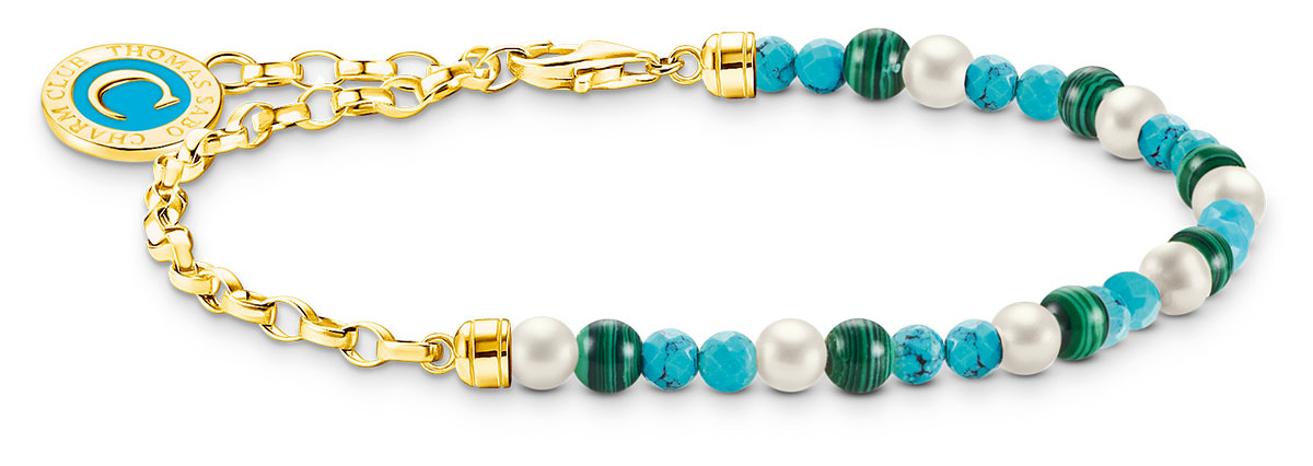 Thomas Sabo Charm Club Charmista shimmering gold bead berlockarmband A2130-140-7