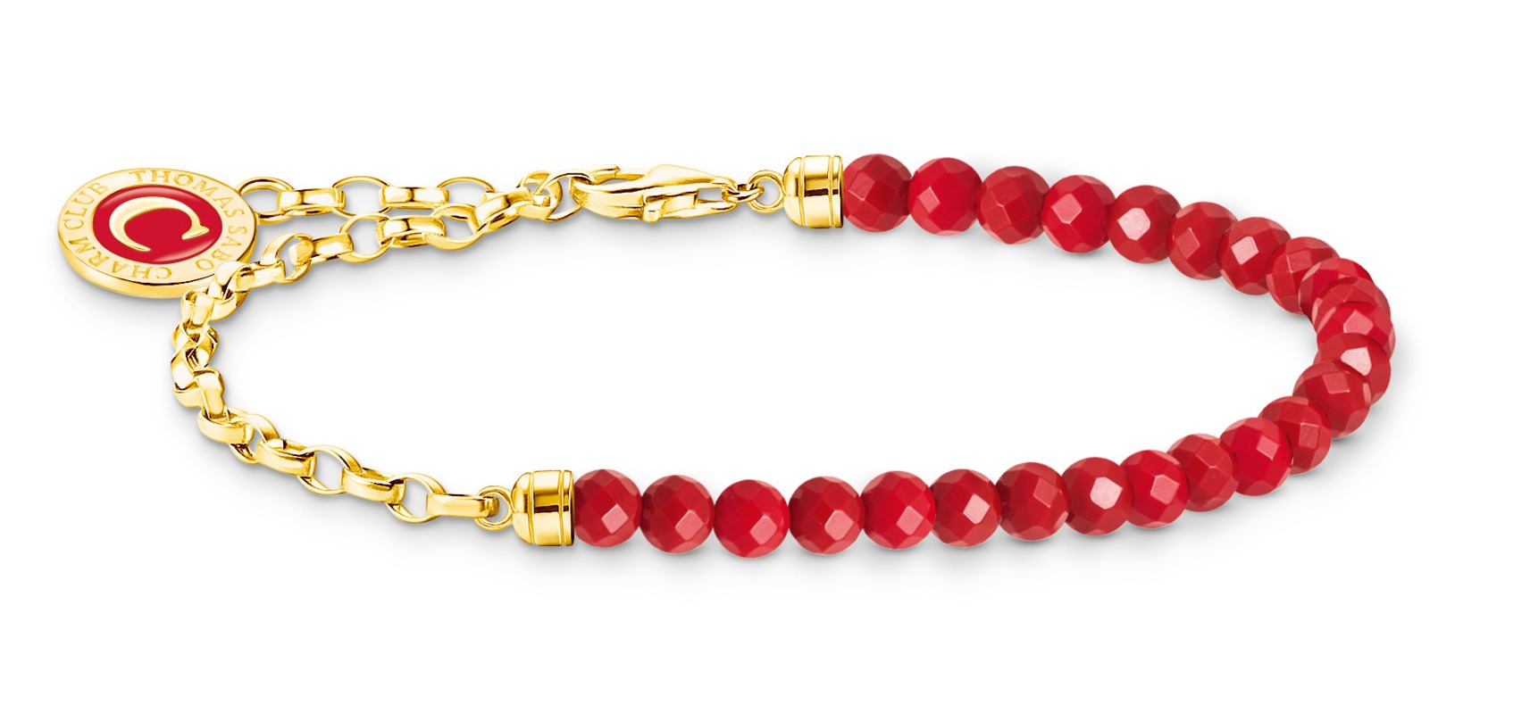 Thomas Sabo Charm Club Charmista as We kiss gold red charmarmband A2130-427-10