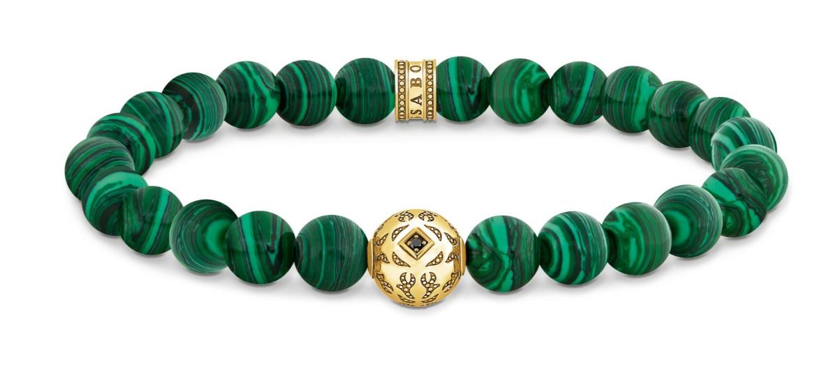 Thomas Sabo Rebel Wolf malachite armband A2145-140-6
