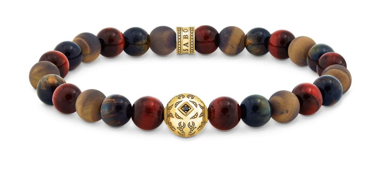 Thomas Sabo Rebel Wolf Tigers eye armband A2145-324-2-L17