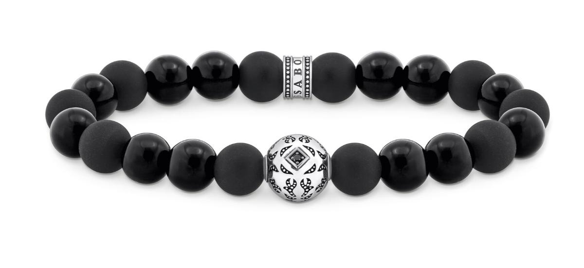 Thomas Sabo Rebel Wolf obsidian armband A2145-705-11