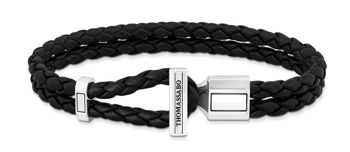 Thomas Sabo Rebel At Heart Double svart läderarmband A2148-682-11