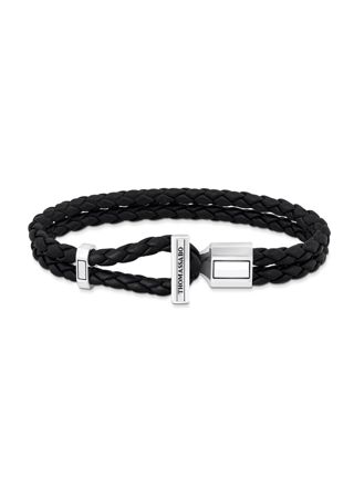 Thomas Sabo Rebel At Heart Double svart läderarmband A2148-682-11