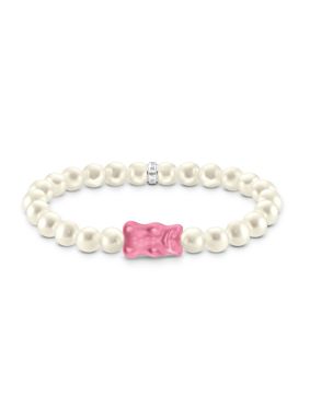 Thomas Sabo Haribo silver pearl bracelet with pink goldbears pärlarmband A2154-082-9-L17