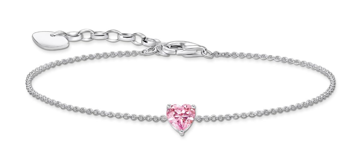 Thomas Sabo pink large heart pendant hjärtarmband A2157-051-9-L19V