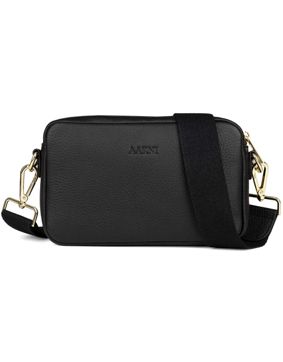 Aarni svart crossbody väska med guldfärgad dragkedja