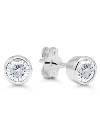 Silver zirkon örhängen 4mm AE-325144Z