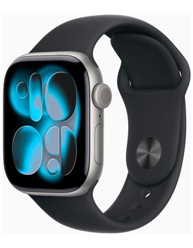 Apple Watch Series 11 GPS + Cellular 42mm Space Grey Aluminium Case with Black Sport Band MF8A4QN/A