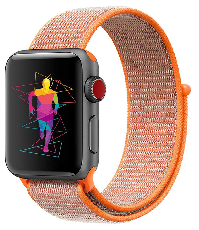 Tiera Apple Watch nylonarmband neon orange 38/40/41mm