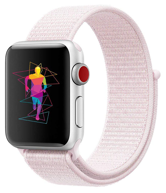 Tiera Apple Watch nylonarmband ljusröd 38/40/41mm