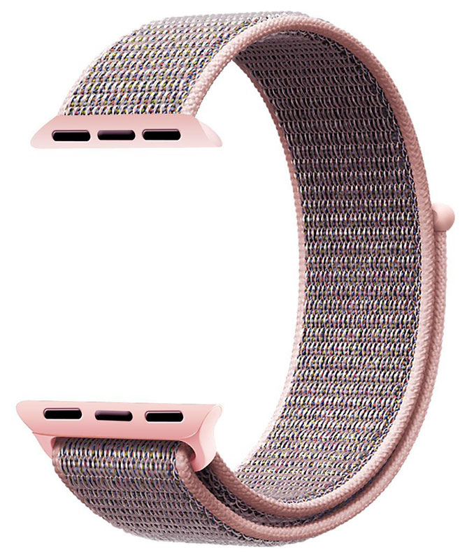 Tiera Apple Watch nylonarmband grå/rosa 42/44/45/49mm