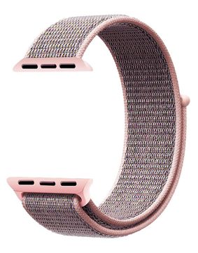 Tiera Apple Watch nylonarmband grå/rosa