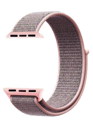 Tiera Apple Watch nylonarmband grå/rosa