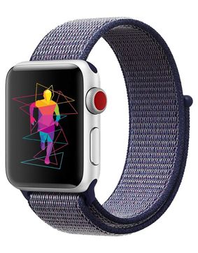 Tiera Apple Watch nylonarmband mörkblå/pink