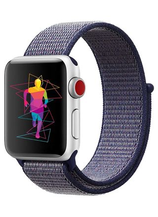 Tiera Apple Watch nylonarmband mörkblå/pink