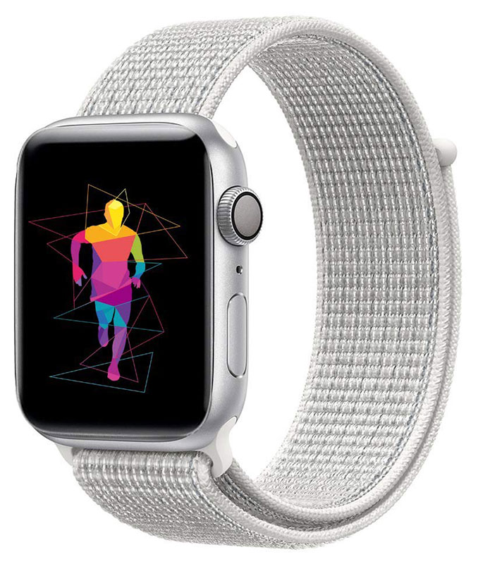Tiera Apple Watch nylonarmband grå/vit