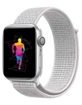 Tiera Apple Watch nylonarmband grå/vit