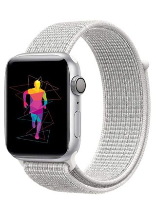 Tiera Apple Watch nylonarmband grå/vit