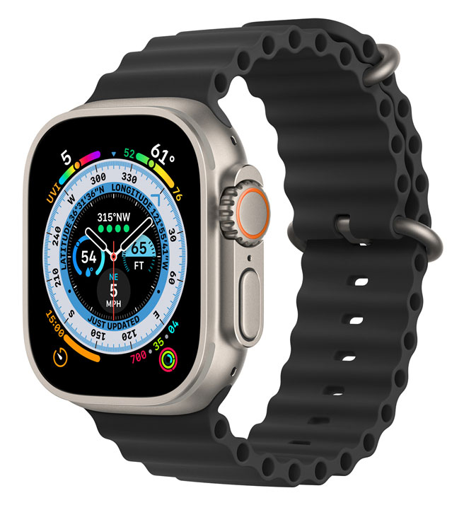 Tiera Apple Watch svart Ocean silikonarmband 38/40/41 mm