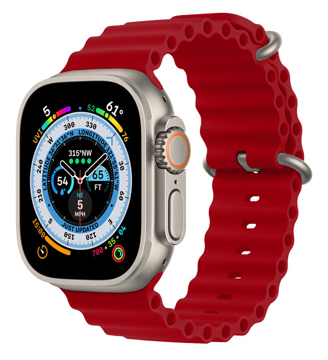 Tiera Apple Watch röd Ocean silikonarmband