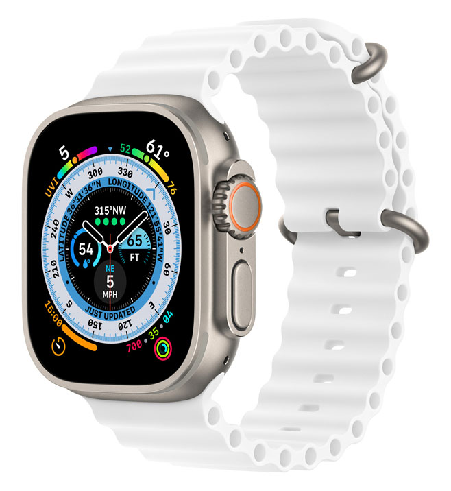 Tiera Apple Watch vit Ocean silikonarmband