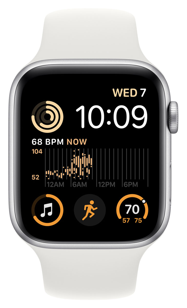 Apple Watch SE GPS + Cellular Silver Aluminium Case 44 mm White Sport Band  MNQ23KS/A