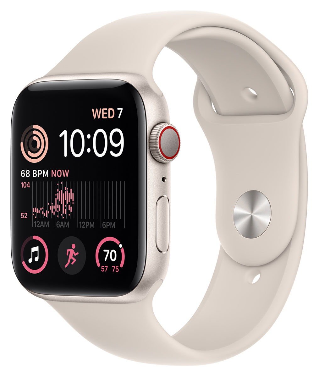 Apple Watch SE GPS + Cellular 44mm Starlight Aluminium Case with Starlight  Sport Band MXGT3QN/A