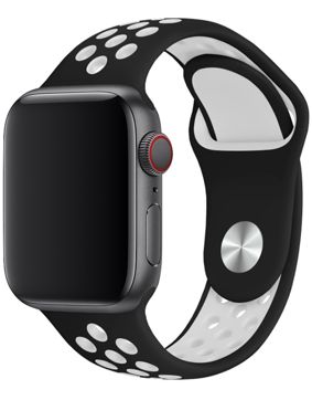 Tiera Apple Watch silikonarmband svart/vit