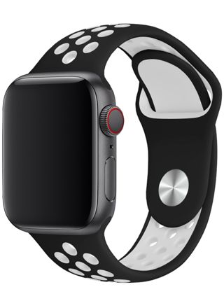Tiera Apple Watch silikonarmband svart/vit