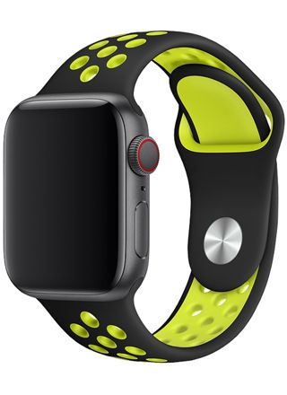 Tiera Apple Watch silikonarmband svart/grön