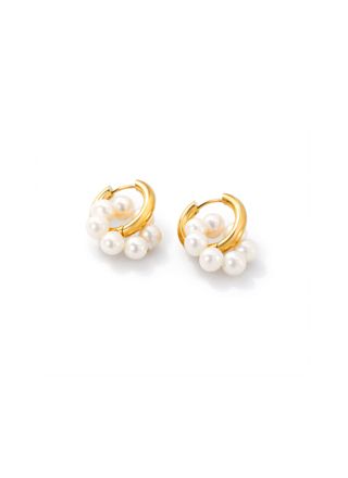 Madoww Aqua Circle förgyllda pärlörhängen 18 mm