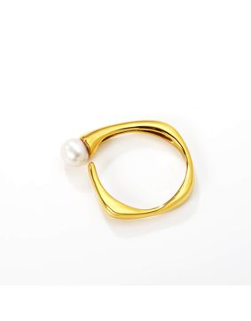 Madoww Aqua förgylld pärlring