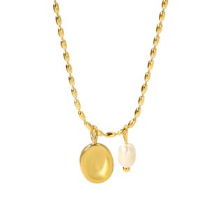 Madoww Aqua förgylld halskedja med pärla 45 cm main product photo