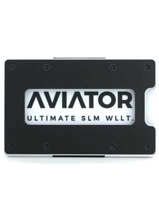 Aviator plånbok classic Metallic Black Carbon Clip + aluminium myntficka Slim model
