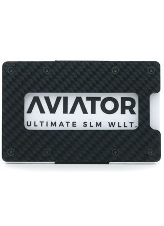 Aviator plånbok SLIDE Carbon fiber med akryl myntficka Slim