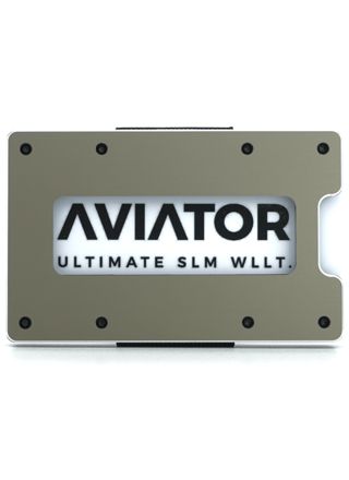 Aviator plånbok classic Gunmetal med aluminium myntficka Slim