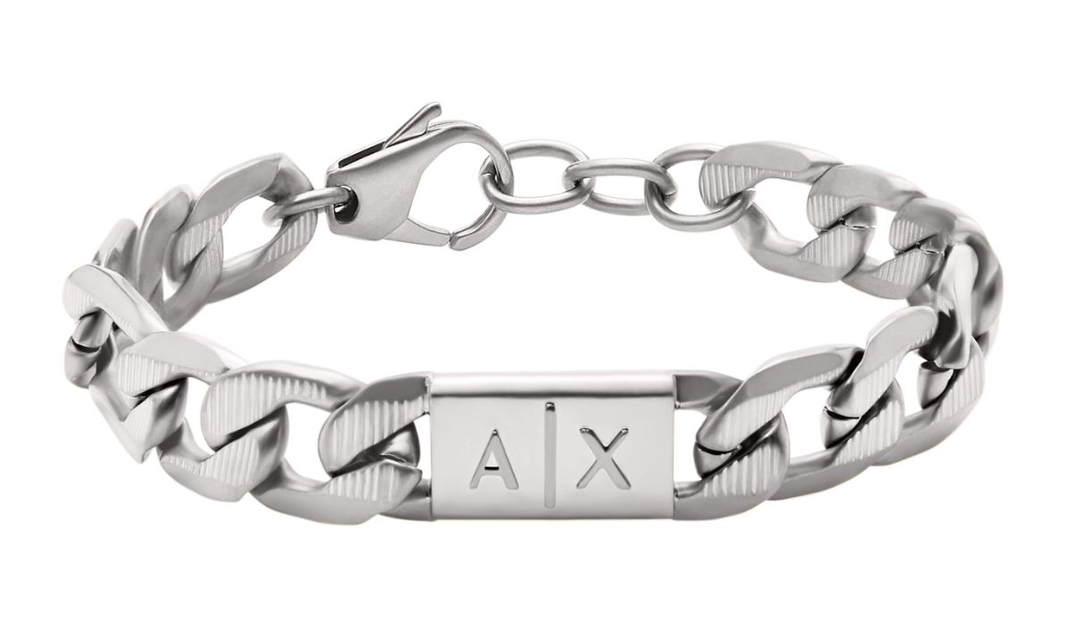 Armani Exchange silverfärgat pansararmband AXG0077040