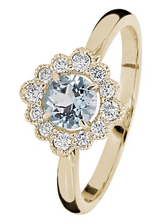 Kohinoor diamant-akvamarinring Bellis 033-616KA-16
