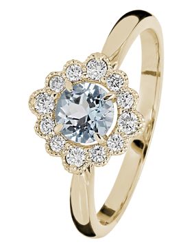 Kohinoor diamant-akvamarinring Bellis 033-616KA-16