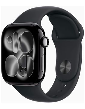 Apple Watch Series 11 GPS + Cellular 42mm Jet Black Aluminium Case with Black Sport Band MF834QN/A