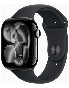 Apple Watch Series 11 GPS + Cellular 46mm Jet Black Aluminium Case with Black Sport Band MFC44QN/A