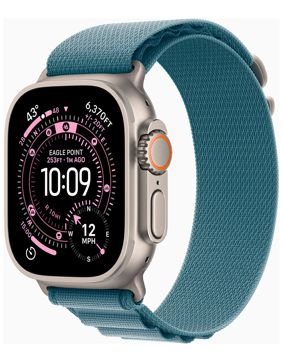 Apple Watch Ultra 3 GPS + Cellular 49mm Natural Titanium Case with Light Blue Alpine Loop MEWM4KS/A