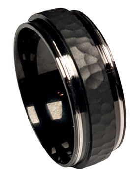 Bosie svart hamrad titanring TICMPVD-2021/6R&M